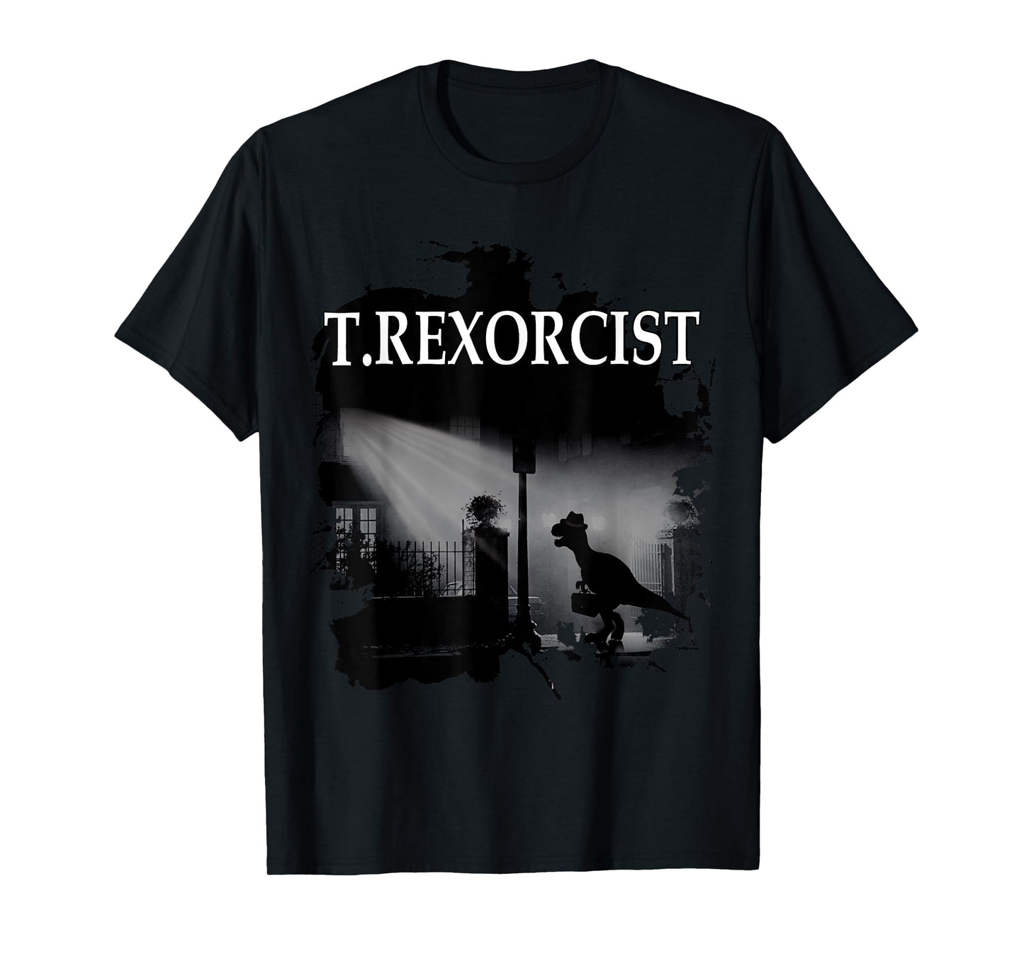 Tyrannosaurus Rex Tee Shirt - T.rexorcist Dinosaur Parody T-Shirt