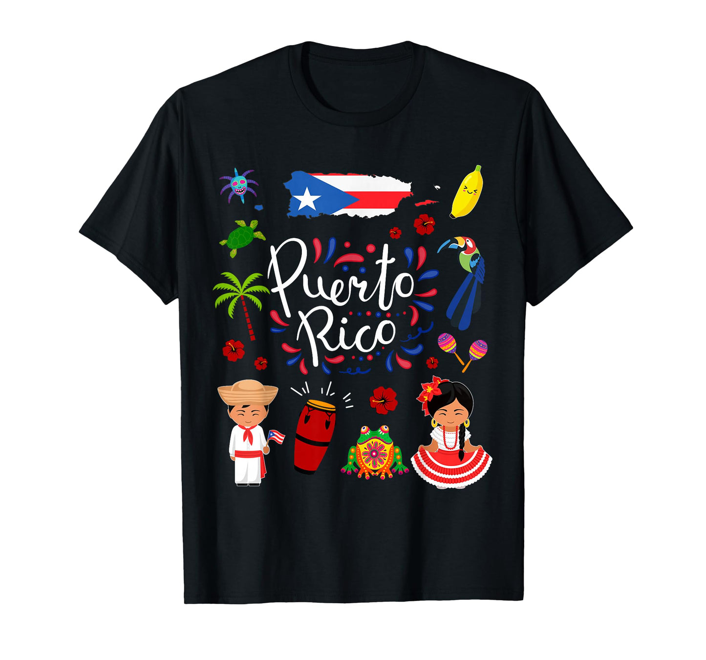 Puerto Rican Culture Outfit Idea Puerto Rico Flag kids T-Shirt
