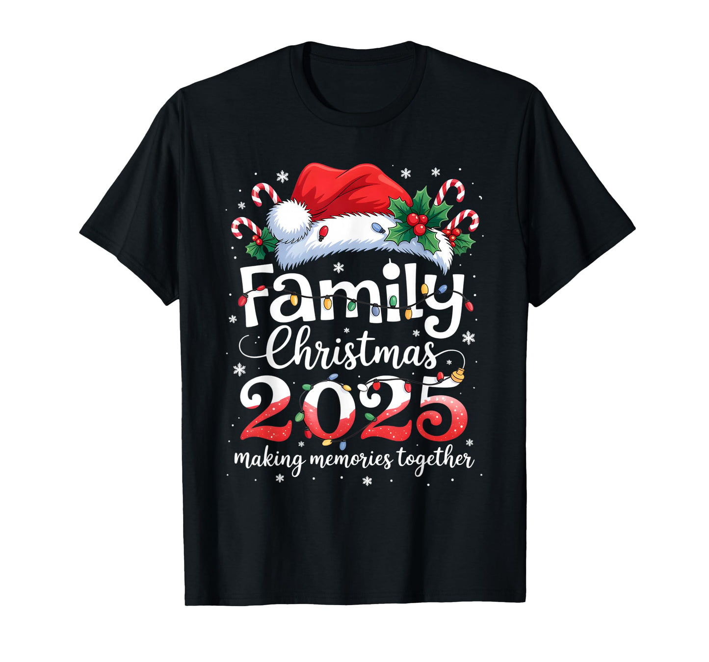 Family Christmas 2025 Matching Squad Santa Elf Funny Xmas T-Shirt