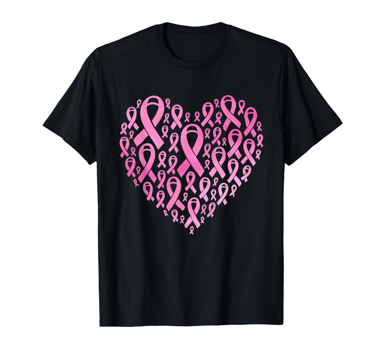 Fighting Breast Cancer Awareness Heart Pink Ribbon T-Shirt
