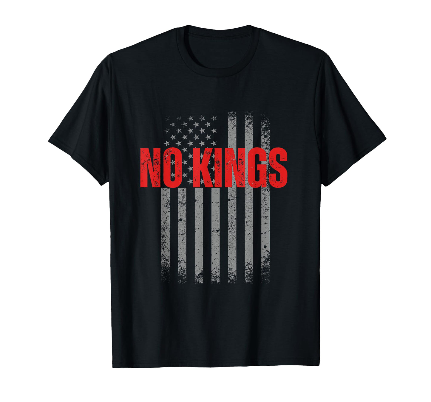 No Kings US Flag Freedom Liberty Quote 4th of July USA Pride T-Shirt