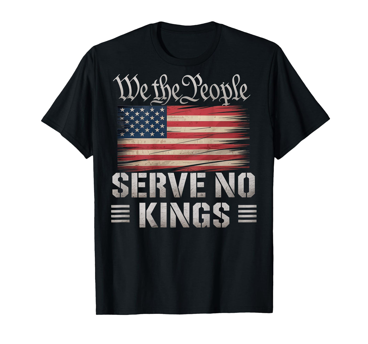 No Kings Day Vintage Patriotic No Kings 2025 (On Back) T-Shirt