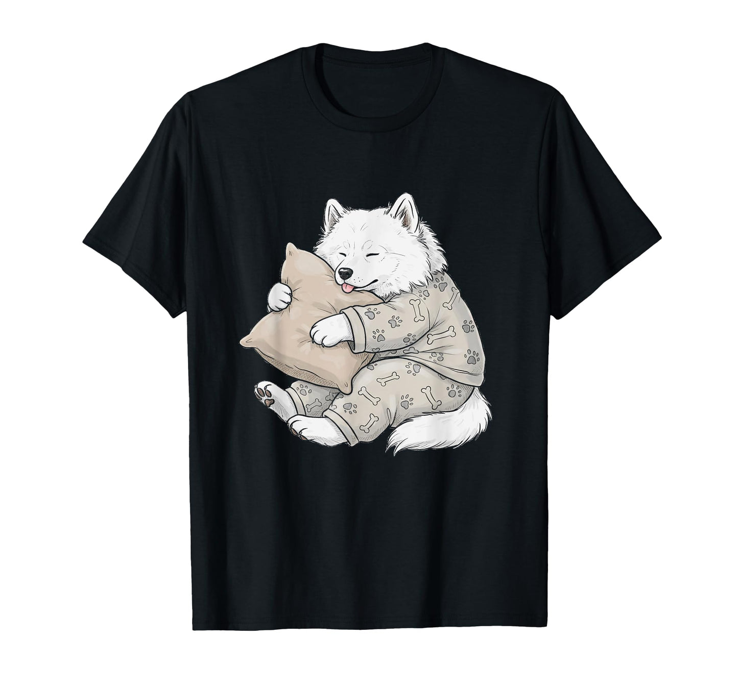 Funny Sleepy Samoyed Pajama Men Women Kids T-Shirt