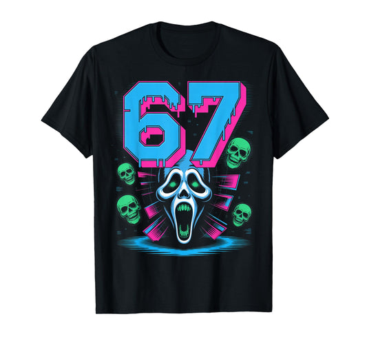 67 Halloween SCP Horror Face Scary Costume Shirt Horror 6 7 T-Shirt