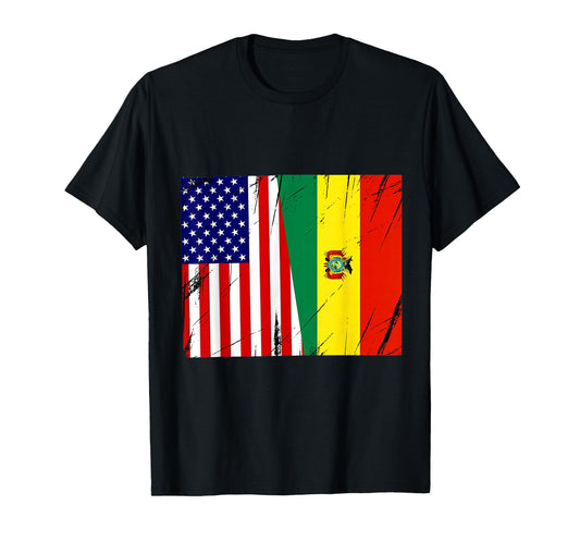 American Flag Bolivia Bolivian Flag Bolivia Roots Bolivia T-Shirt