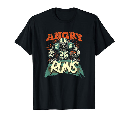 Angry Runs Good Morning Football Sports Lover Football Tee T-Shirt