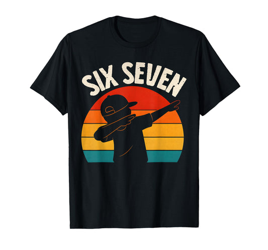 67 Meme 6 7 Numbers Dabbing Six Seven Funny Boys Kids Bruh T-Shirt