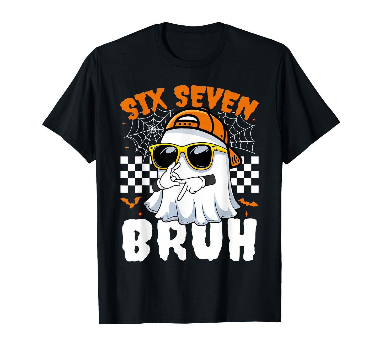 Bruh 67 Halloween Funny Six Seven Meme Brainrot Ghost Kids T-Shirt