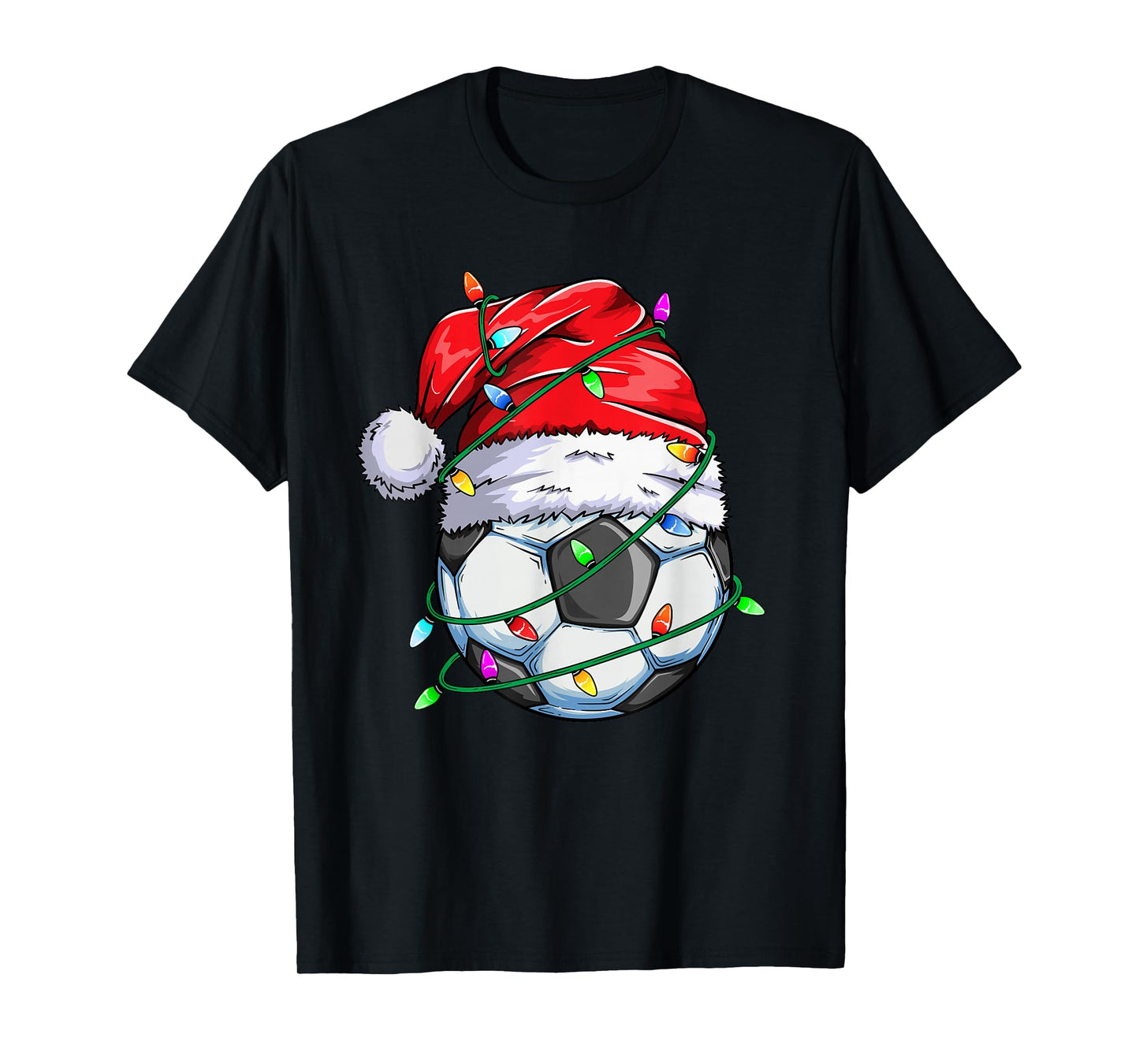 Santa Soccer Ball Sports Design- Christmas Soccer Player T-Shirt