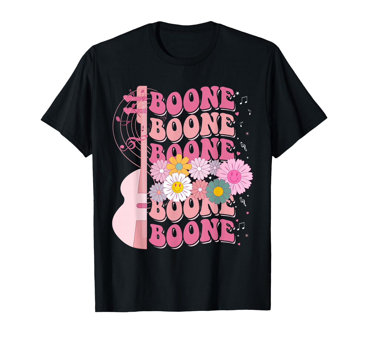 Girl Retro Boone Groovy Flower First Name Personalized 80's T-Shirt