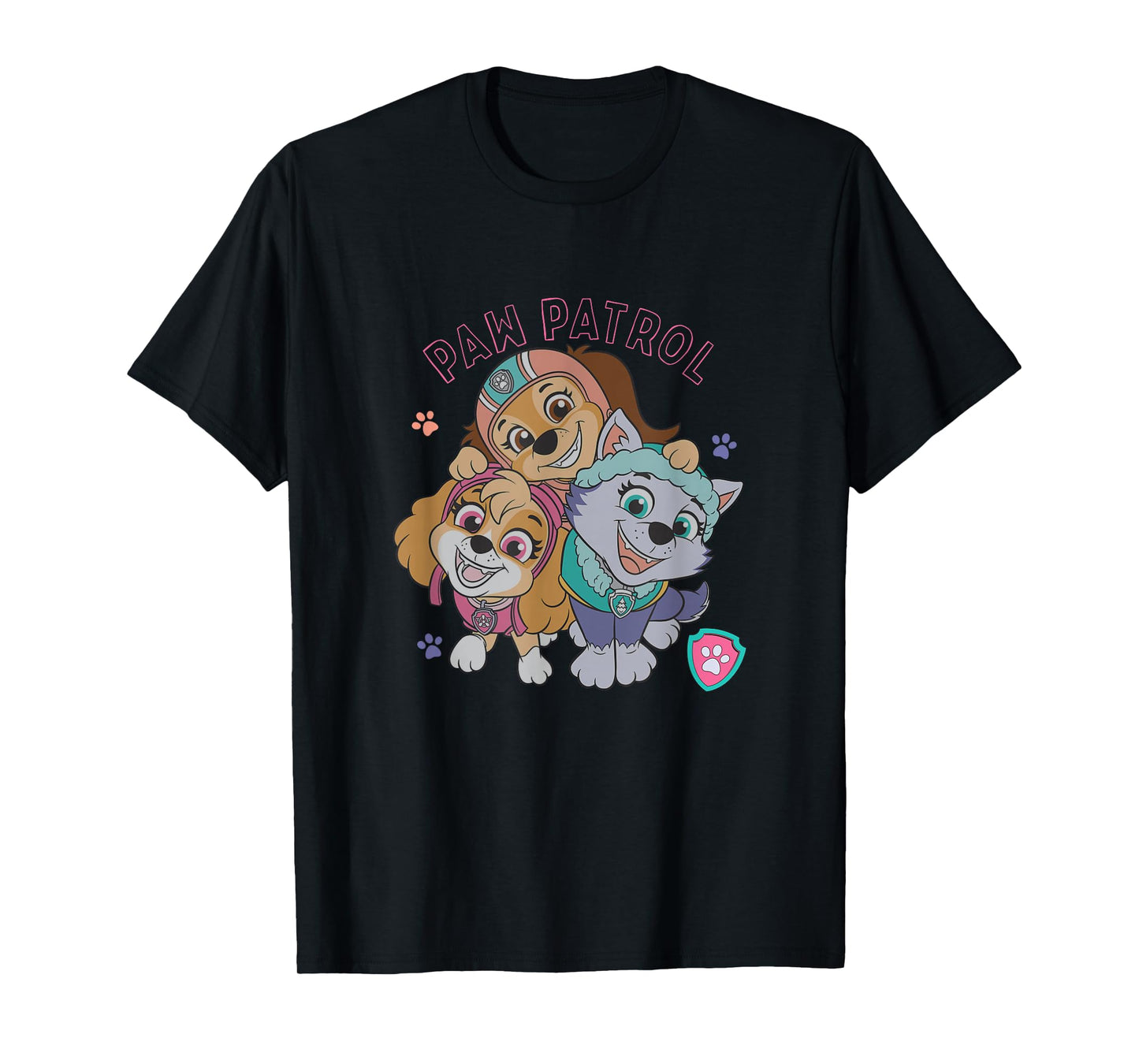 Paw Patrol Everest Skye Liberty Trio Heart Paw Print T-Shirt