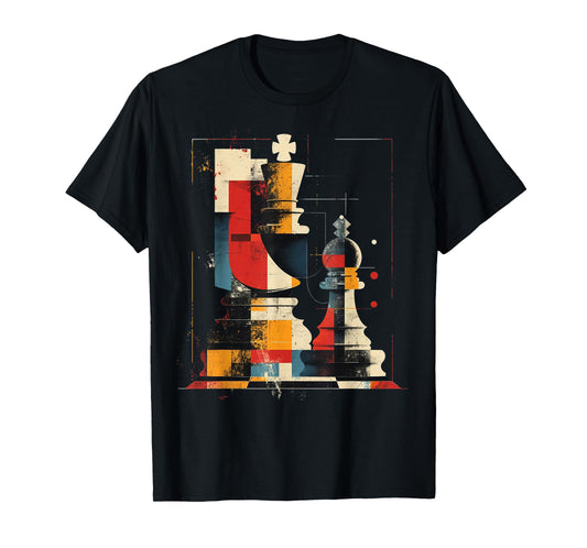 Artsy Chess player on Abstract Art Chess T-Shirt