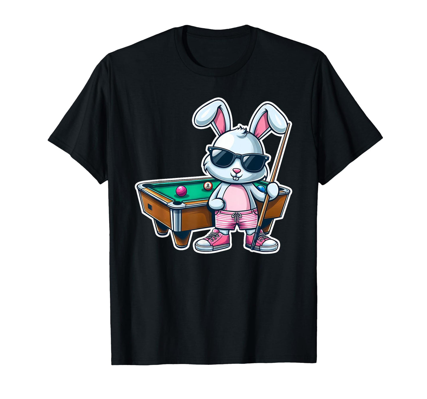 Funny Easter Day Bunny Dunking Billiards Boys Kids Men T-Shirt
