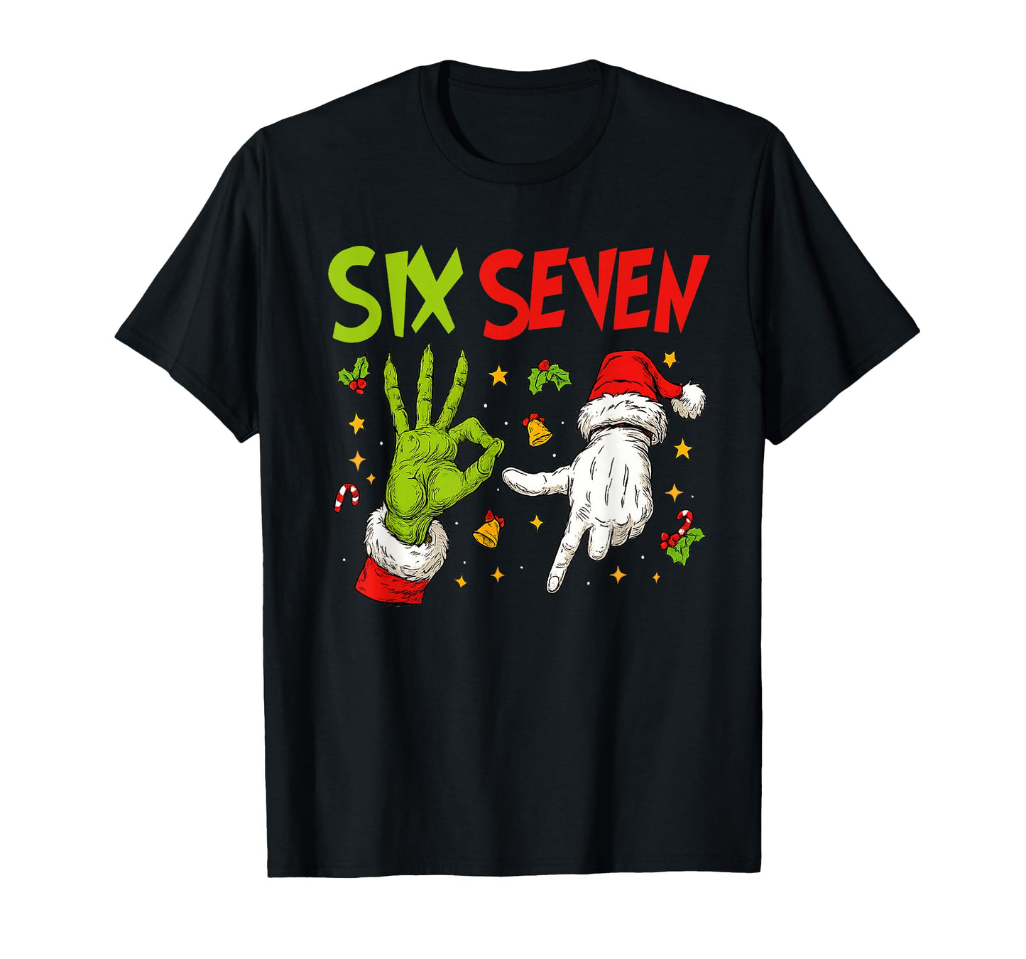 Trending Six Seven Meme Christmas 67 Xmas Men Women Kids T-Shirt