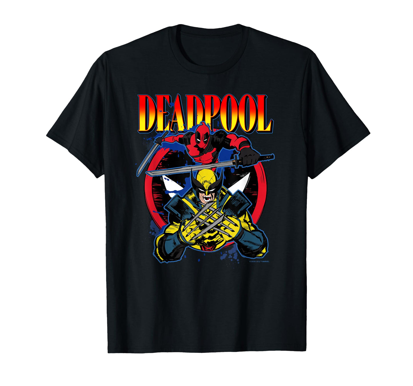 Marvel Deadpool & Wolverine Iconic Buds Big Chest Logo T-Shirt