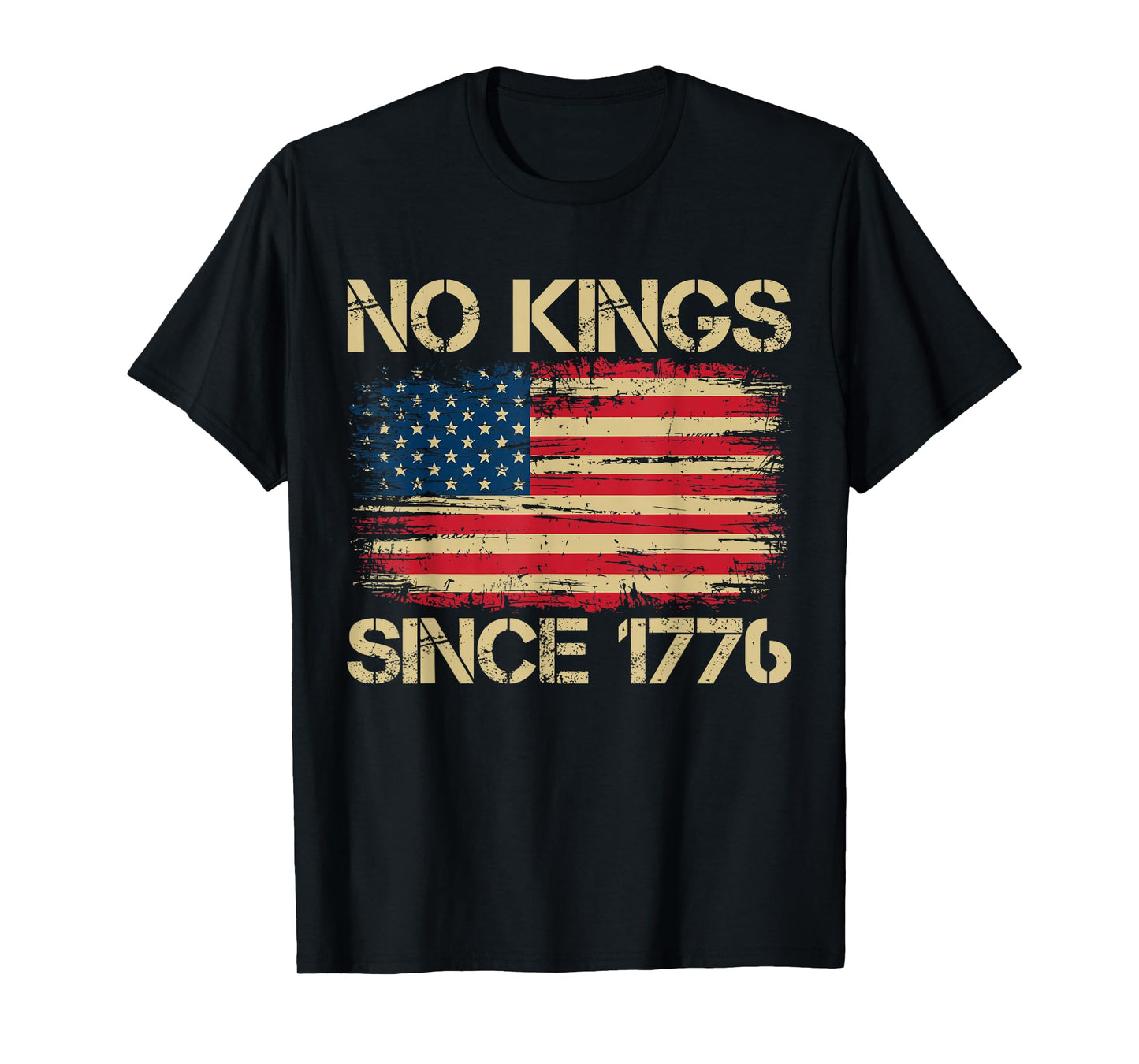 No Kings in America Since 1776 American Vintage Flag T-Shirt