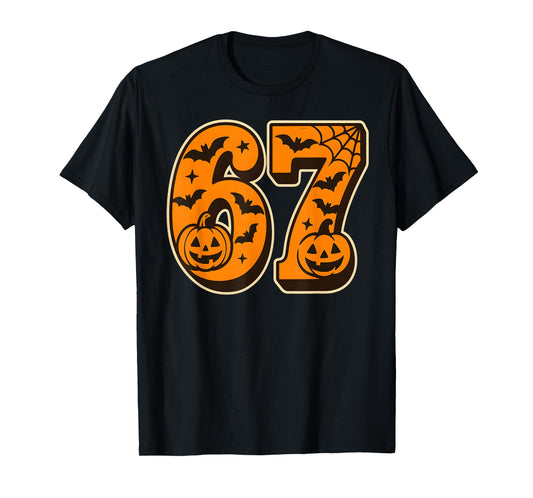 67 Halloween Six Seven Brainrot Meme Boys Kids Funny 6 7 T-Shirt