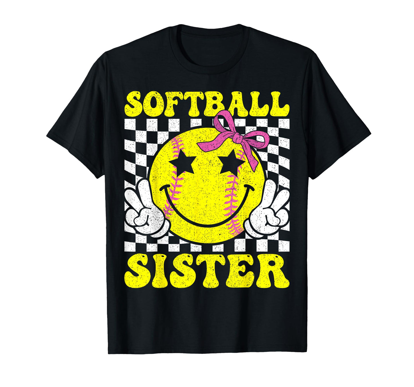 Softball Sister Coquette Bow Softball Sister Game day T-Shirt
