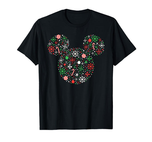 Disney Mickey Mouse Christmas Holiday Festive Filled Icon T-Shirt