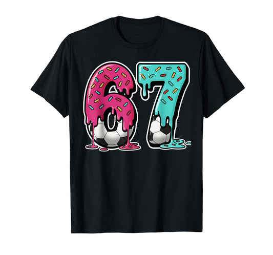 67 Ice Cream Drip Soccer Gen Alpha Slang Six Seven Meme T-Shirt