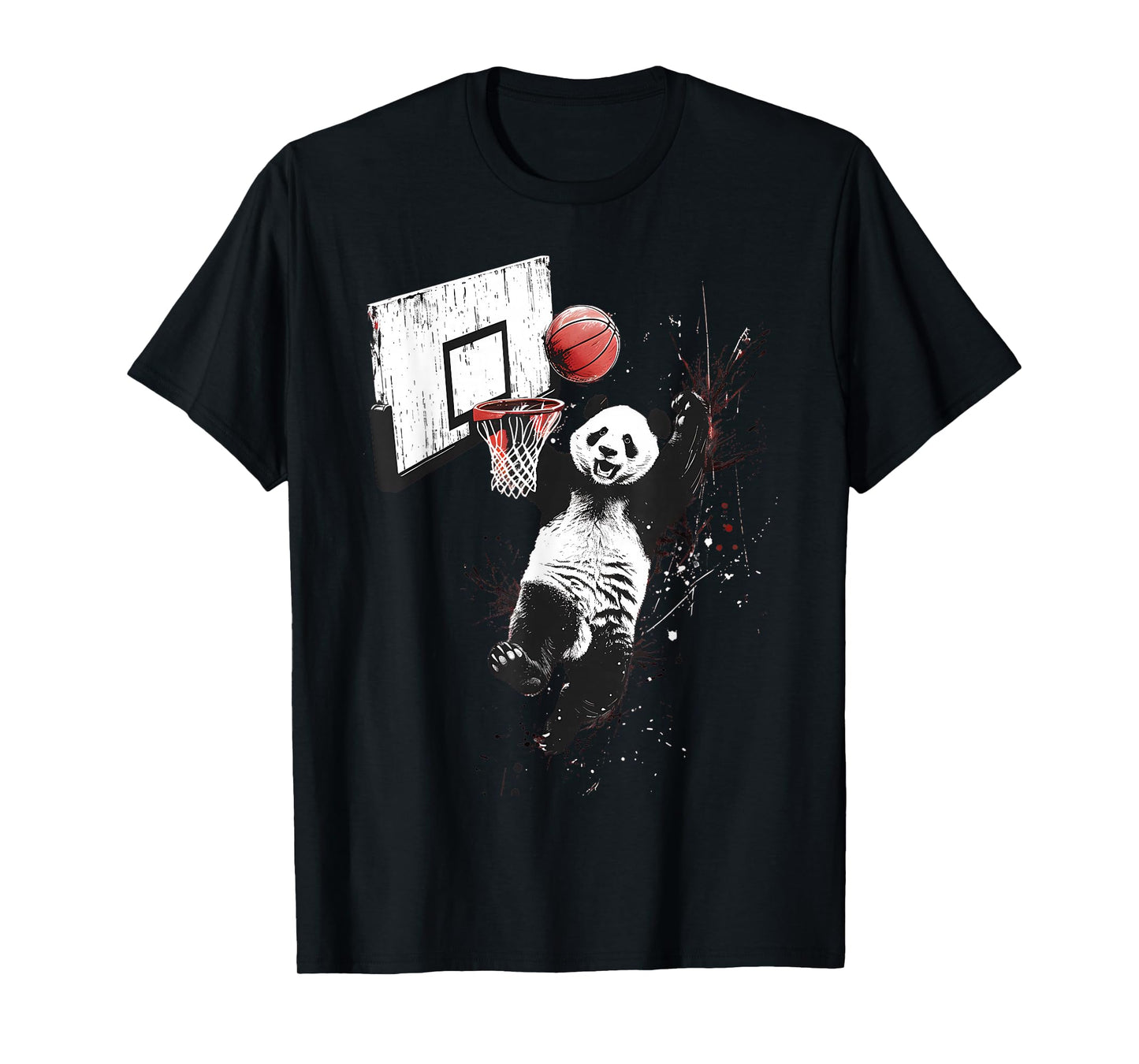 Basketball Panda Bear Slam Dunk Artwork Basketball Player T-Shirt