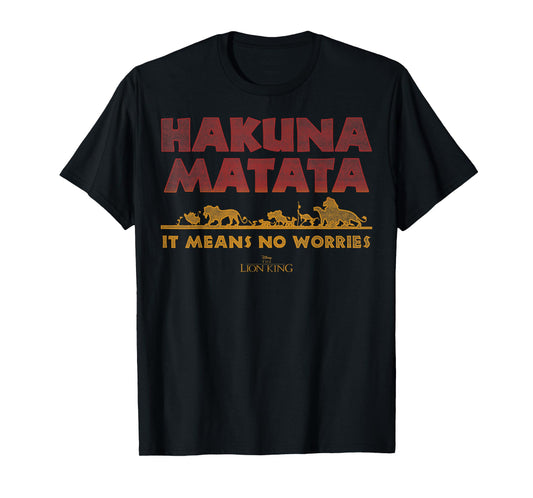 Disney Lion It Means No Worries Group Shot Gradient Logo T-Shirt