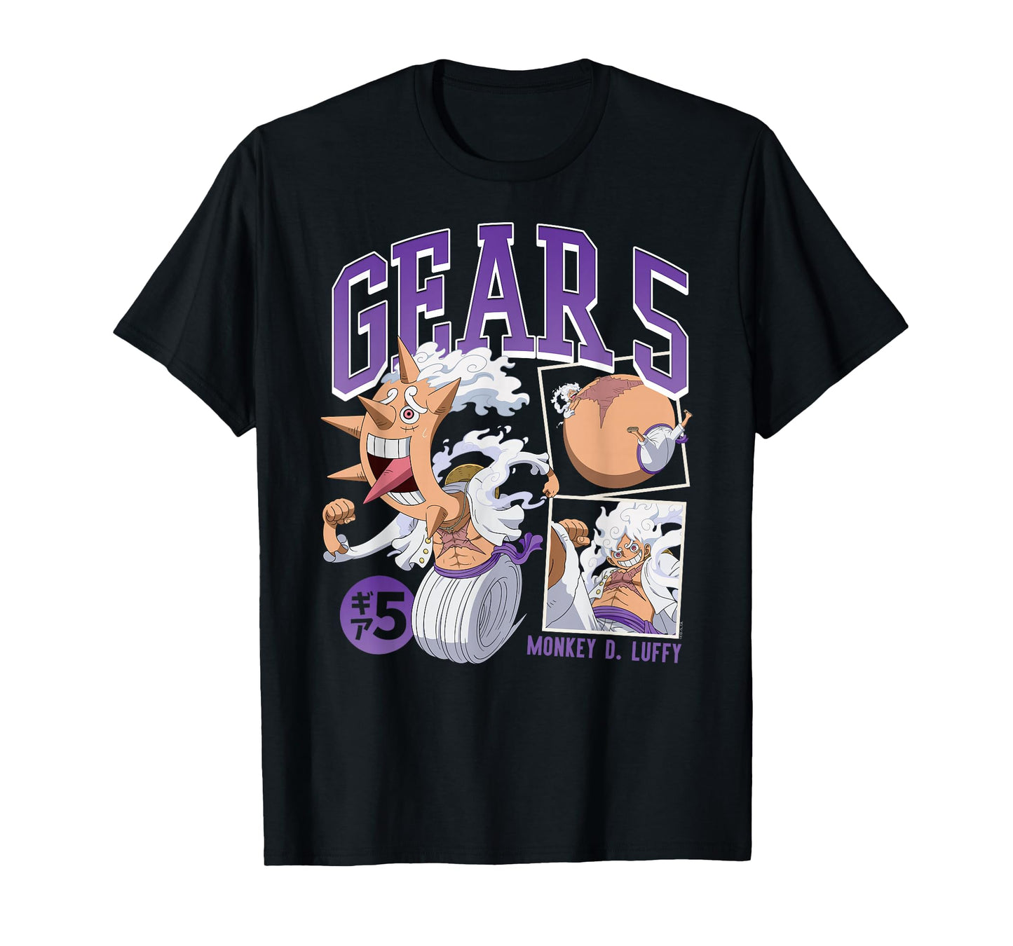 One Piece Anime Monkey D. Luffy Gear 5 Poses T-Shirt