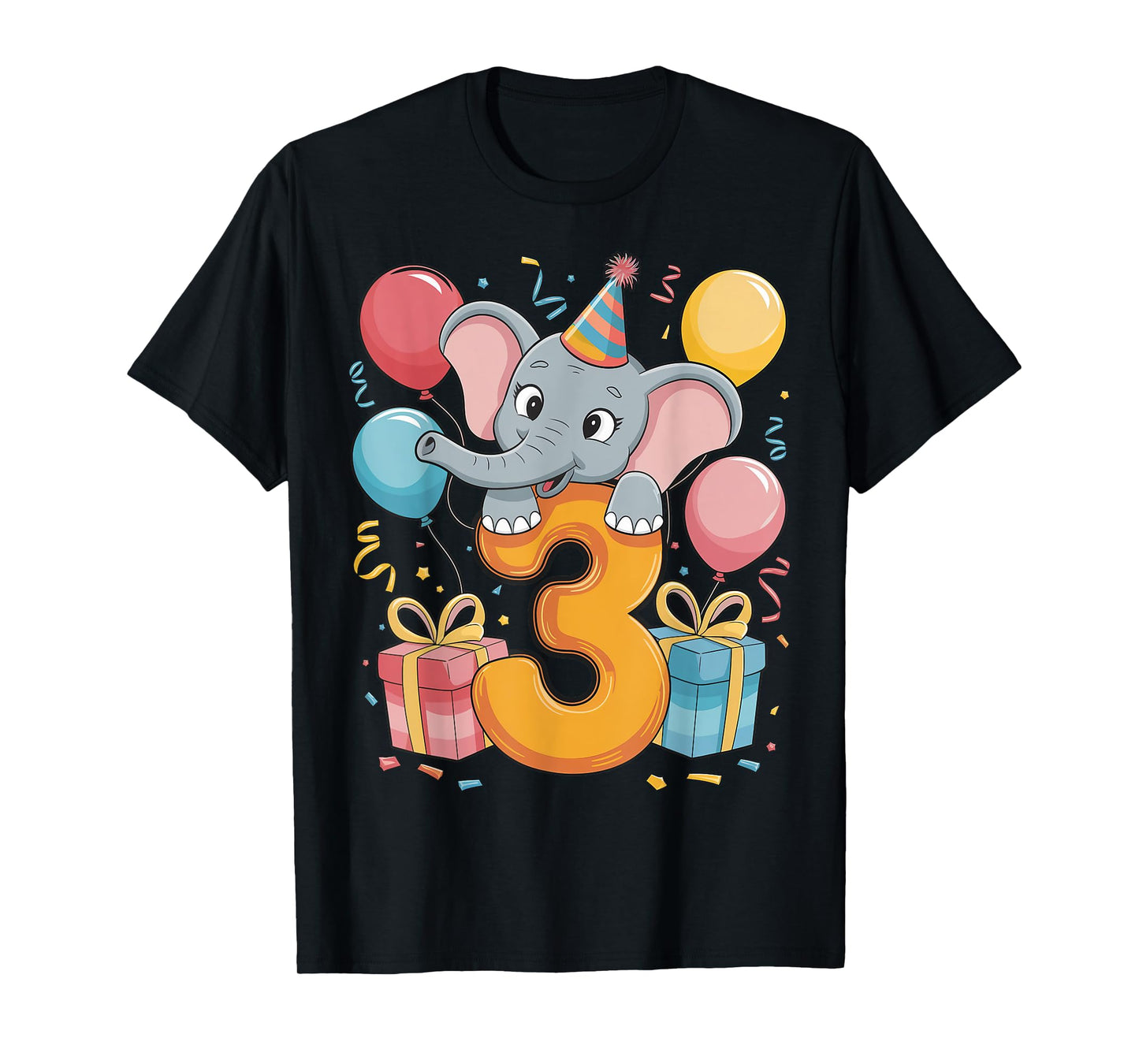 Elephant 3rd birthday boy girl 3 years old third Elephant T-Shirt