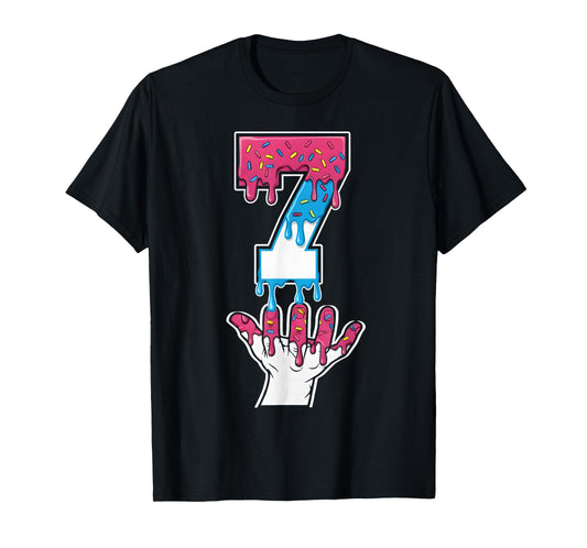 7 Number Seven Team Sports Ice Cream Drip 67 Six Seven Meme T-Shirt