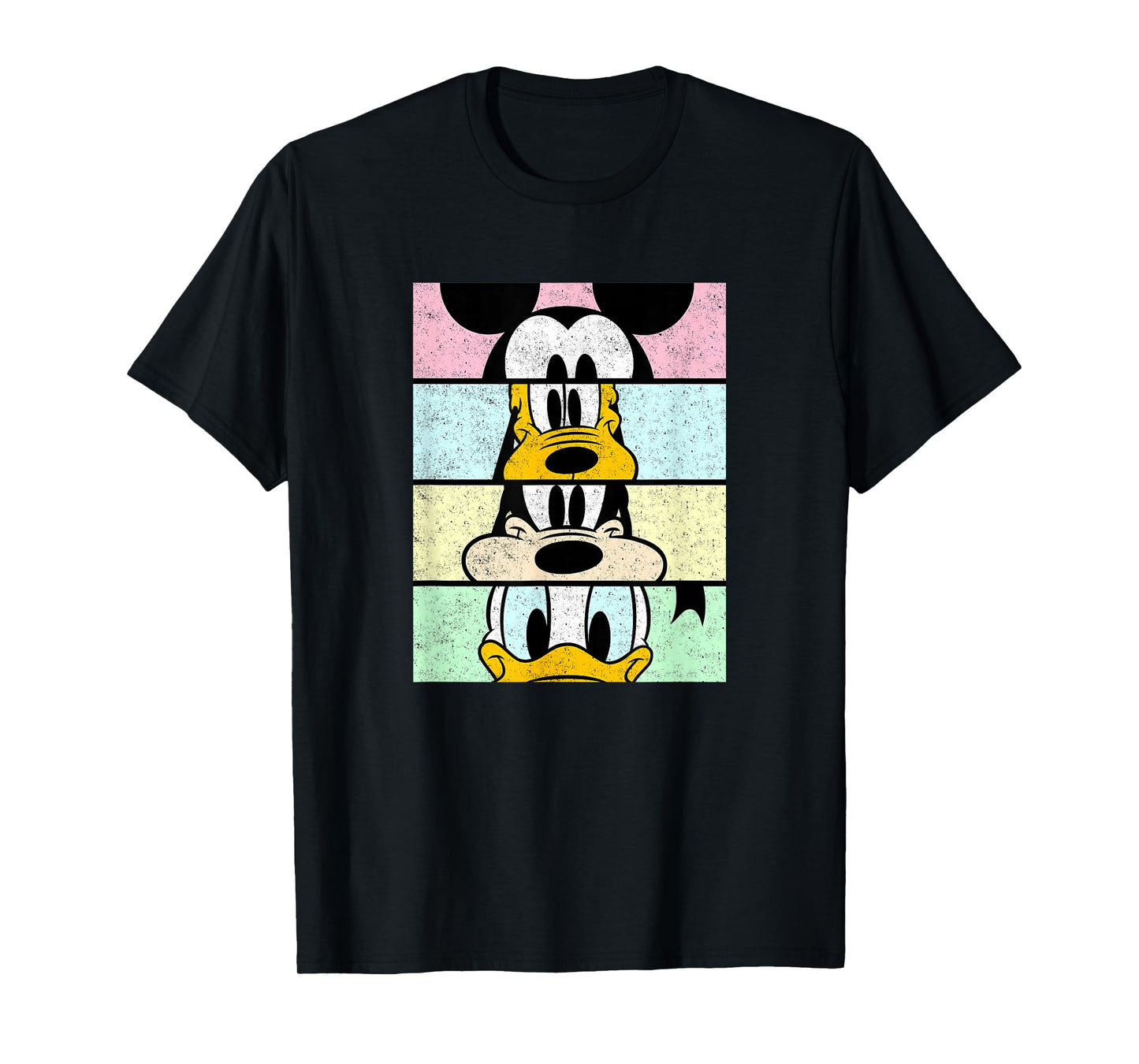 Disney Mickey And Friends Group Comic Panels Distressed T-Shirt