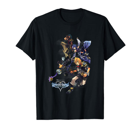 Disney Kingdom Hearts Mickey & Heroes Falling Group Shot T-Shirt