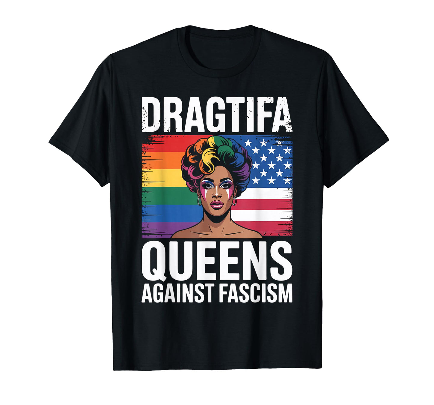 Dragtifa Black Queens Against Fascism Resist No Kings LGBTQ T-Shirt