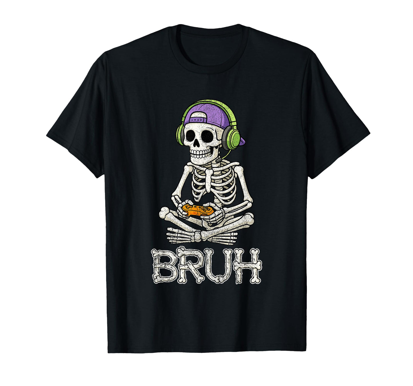 Funny Gamer Skeleton Gamer Teen Boys Video Gaming Bruh T-Shirt