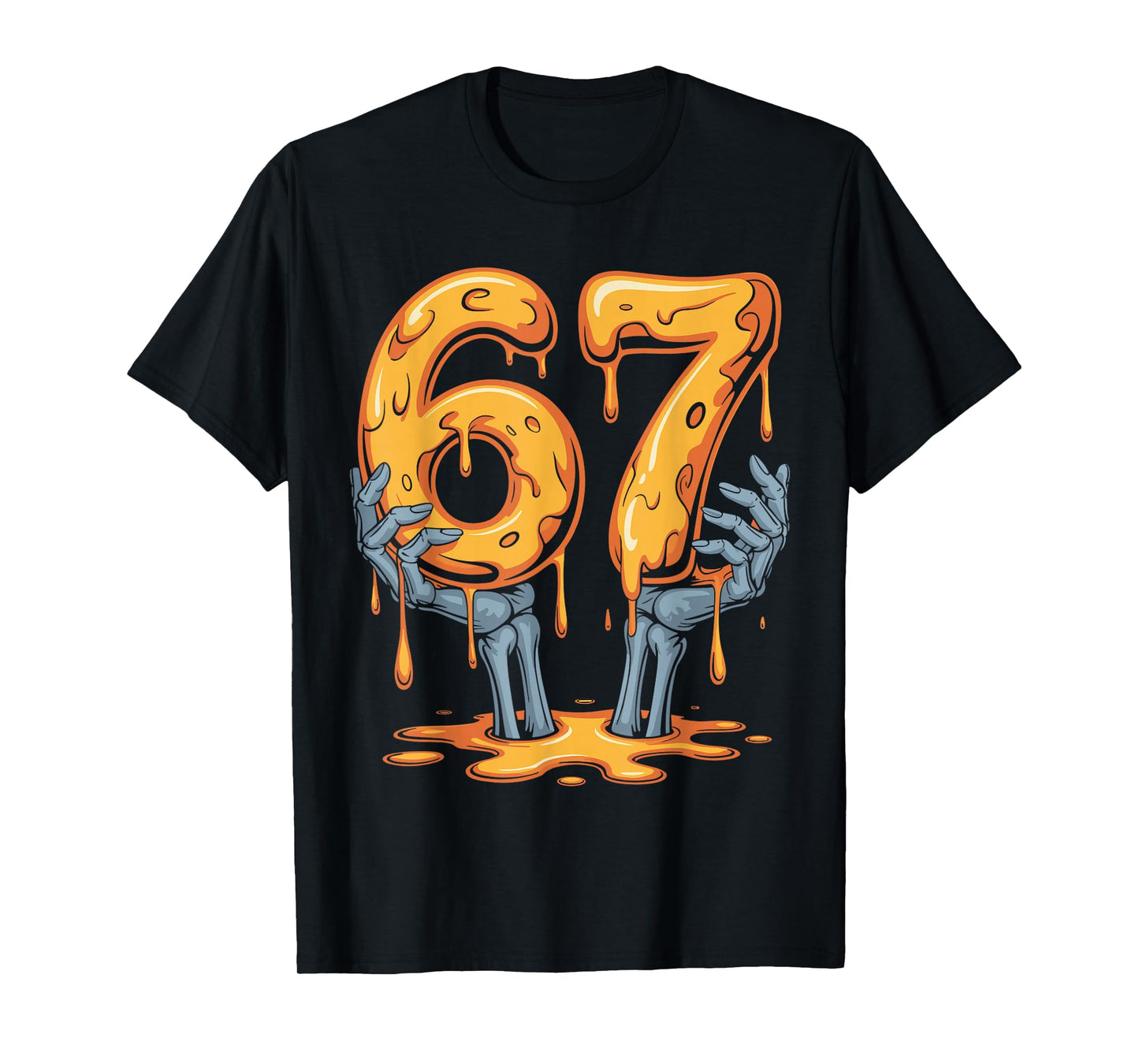 67 Drip Funny Skeleton Halloween 67 Meme Ice Cream for Kids T-Shirt