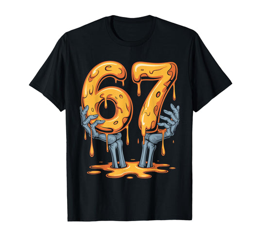 67 Drip Funny Skeleton Halloween 67 Meme Ice Cream for Kids T-Shirt