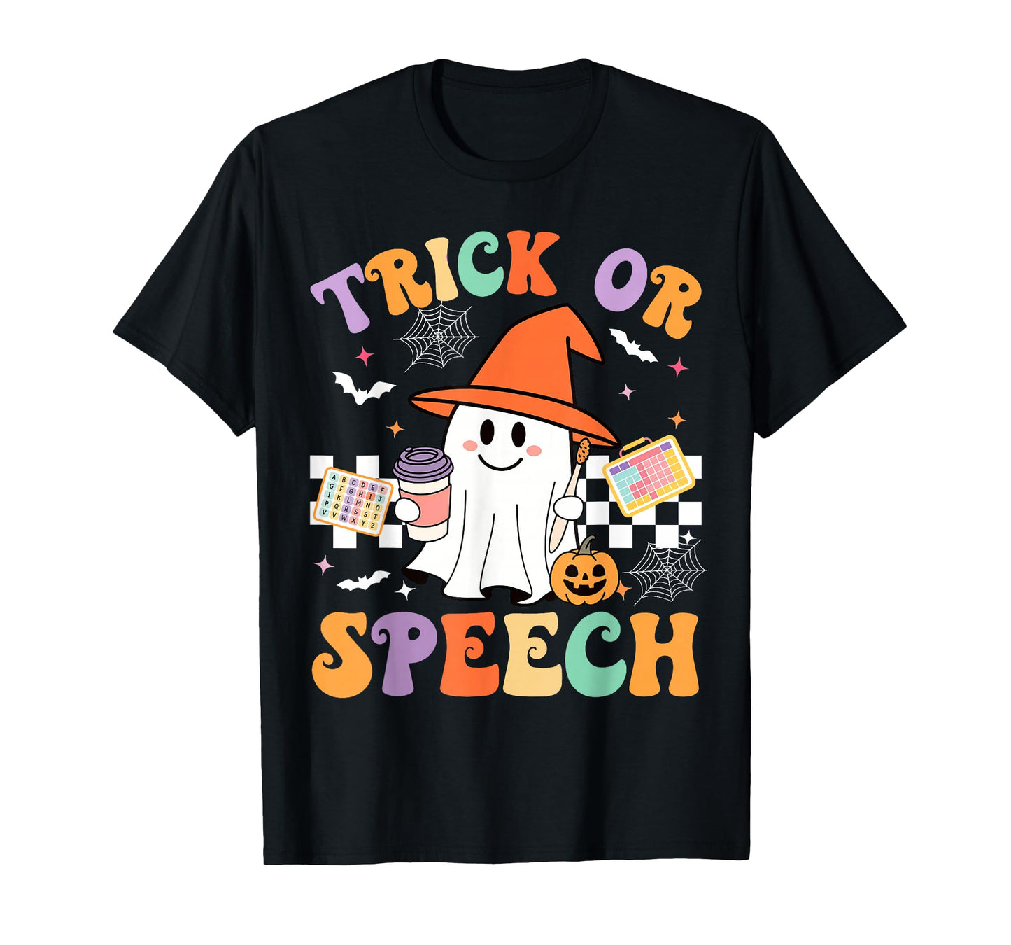 Trick Or Speech Halloween SLP Retro Speech Therapy Halloween T-Shirt