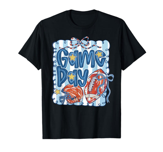 Cute America Game Day Girl Preppy Football Coquette Baseball T-Shirt