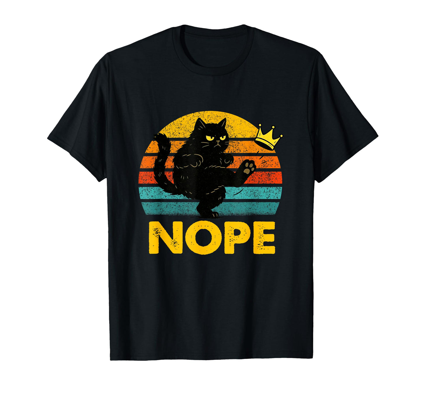 No Kings in America Black Cat Meme Funny Cat Lover T-Shirt