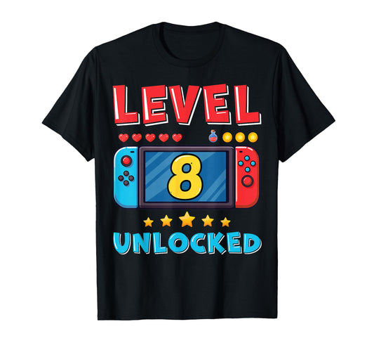 8 Year Old Bday Decorations Son Gamer Boy 8yr 8th Birthday T-Shirt