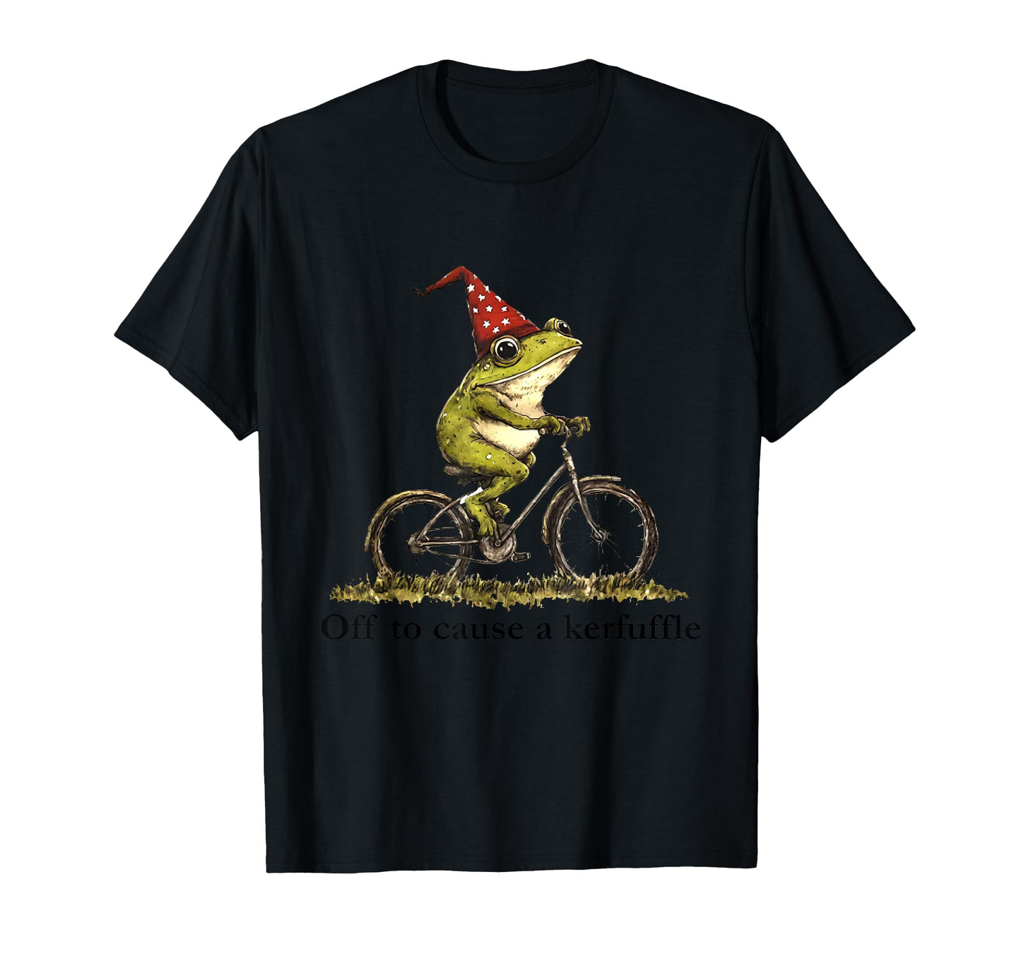 Off to Cause A Kerfuffle Frog Funny Weirdcore Sayings Unique T-Shirt