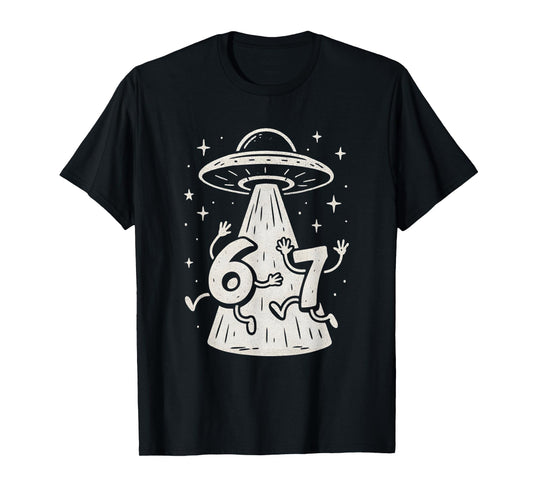 67 Internet Meme UFO Six Seven Viral Trend Gen Alpha Slang T-Shirt