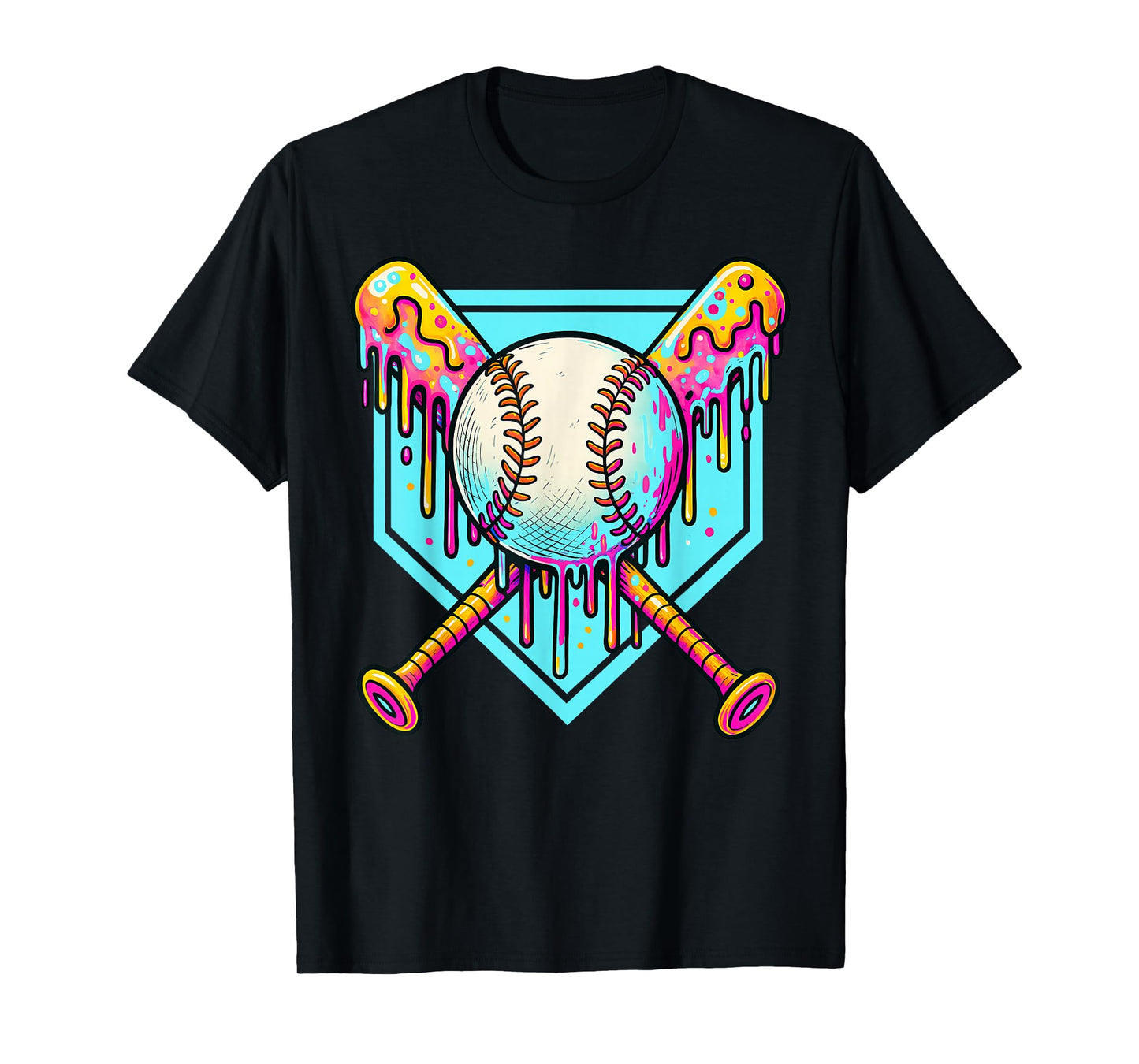 Baseball Drip For Boys Ice Cream Drip Youth Boys Baseball T-Shirt