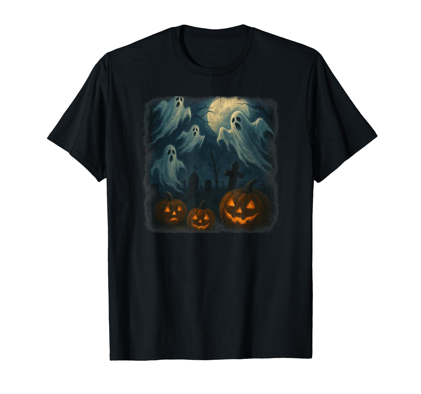 Halloween. Ghosts, Pumpkins and Graveyard! T-Shirt