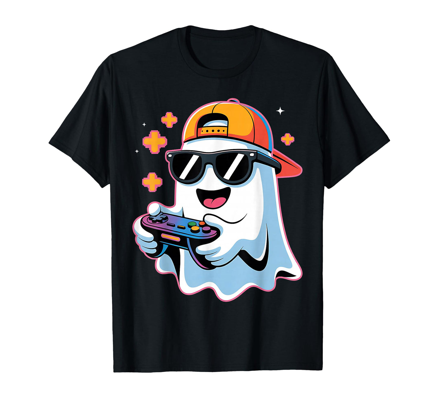 Halloween Boys Kids Ghost Gamer Scary Costume Gaming Men T-Shirt