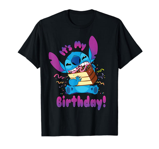Disney Stitch "It's My Birthday" Party Crasher with Cake T-Shirt