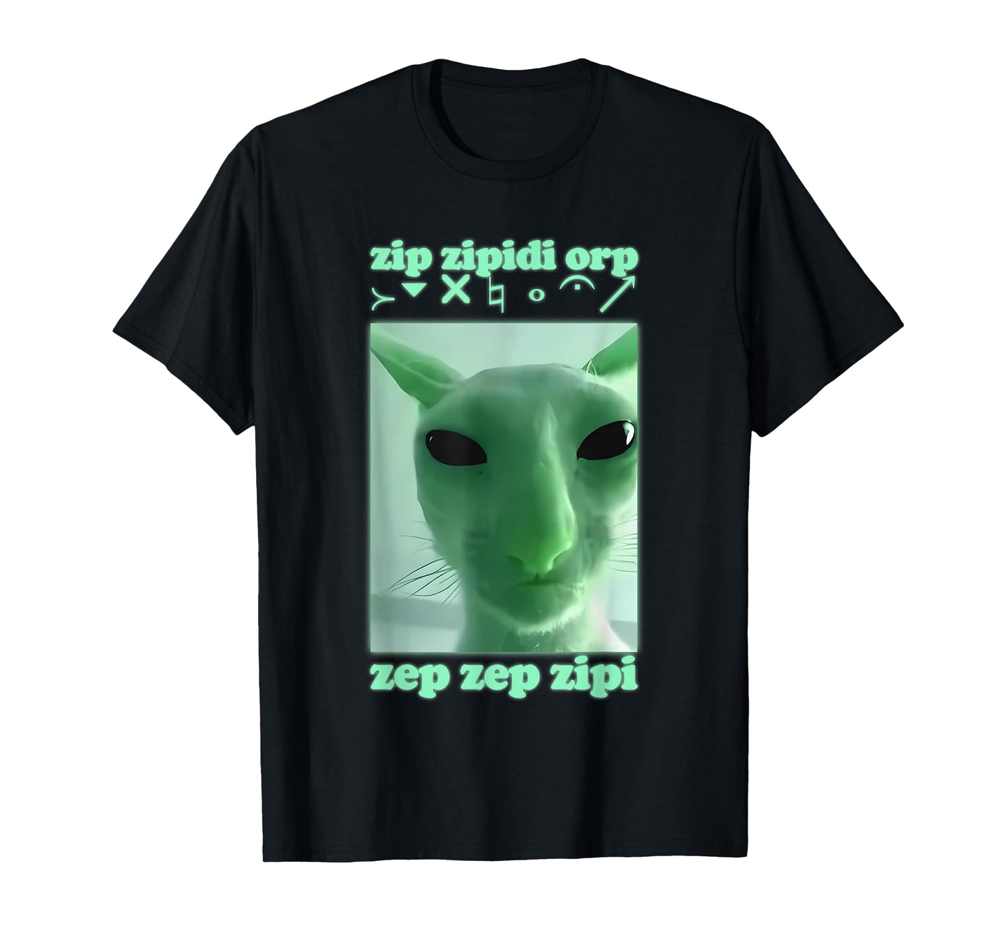 Funny Alien Cat Dank Meme Cringe Cat Woman Man Kids T-Shirt
