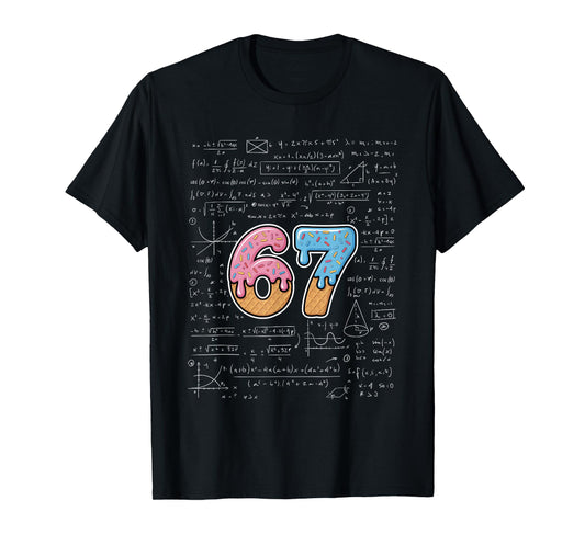 67 Math Teacher Mathematics 67th Number Ice Cream Drip 67 T-Shirt