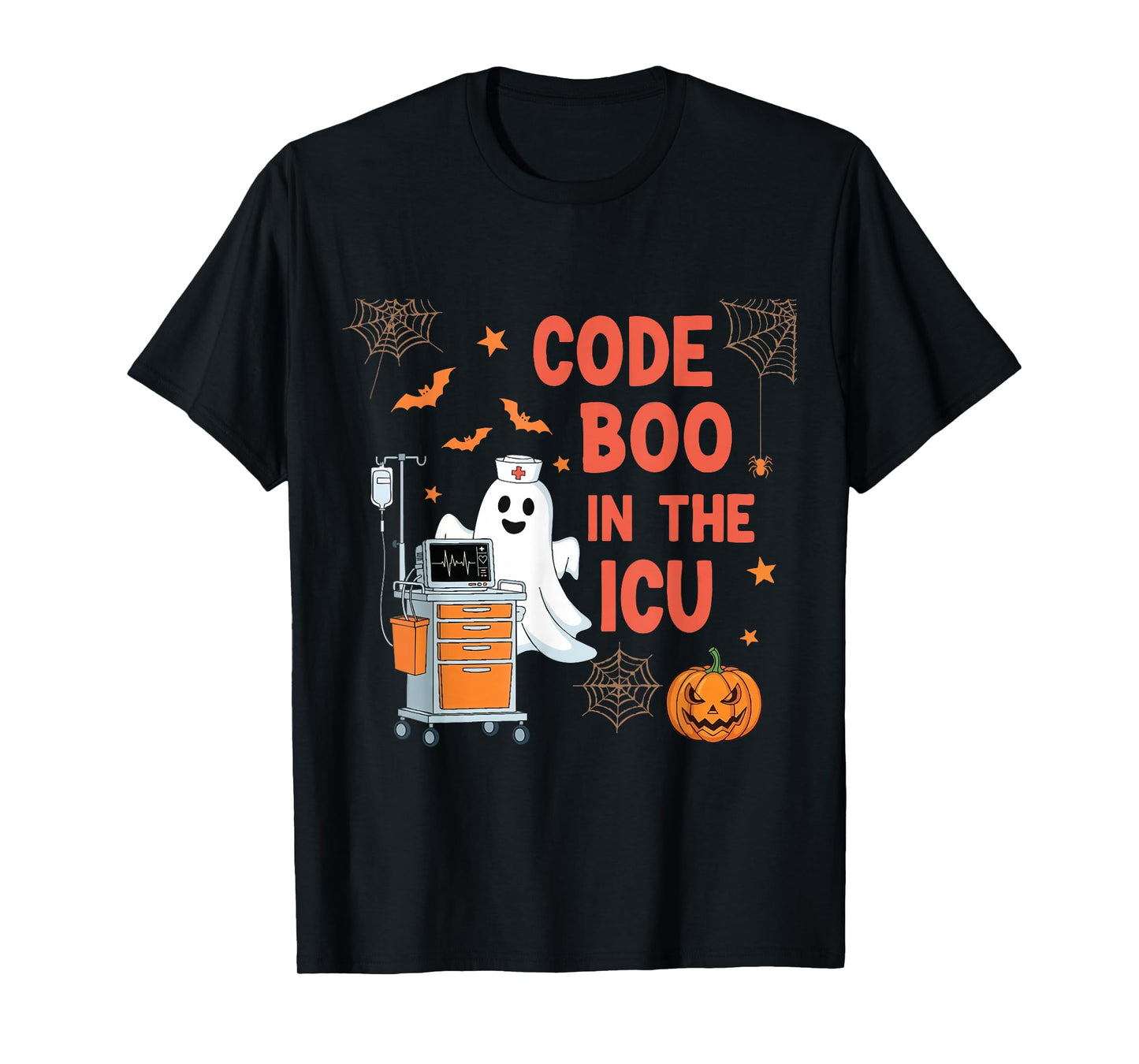 Costume Ghost Code Boo in The ICU Nursing for Halloween T-Shirt