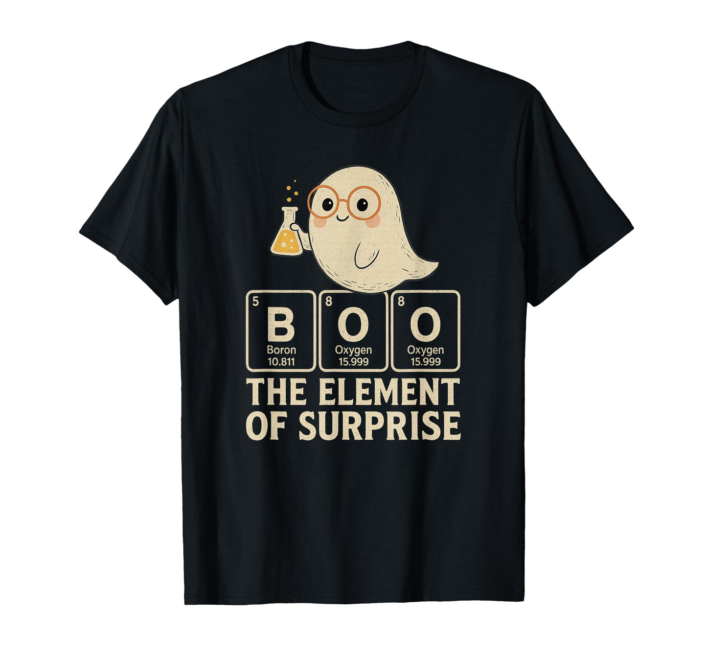 Chemistry Boo The Element of Surprise Cute Chemist Halloween T-Shirt