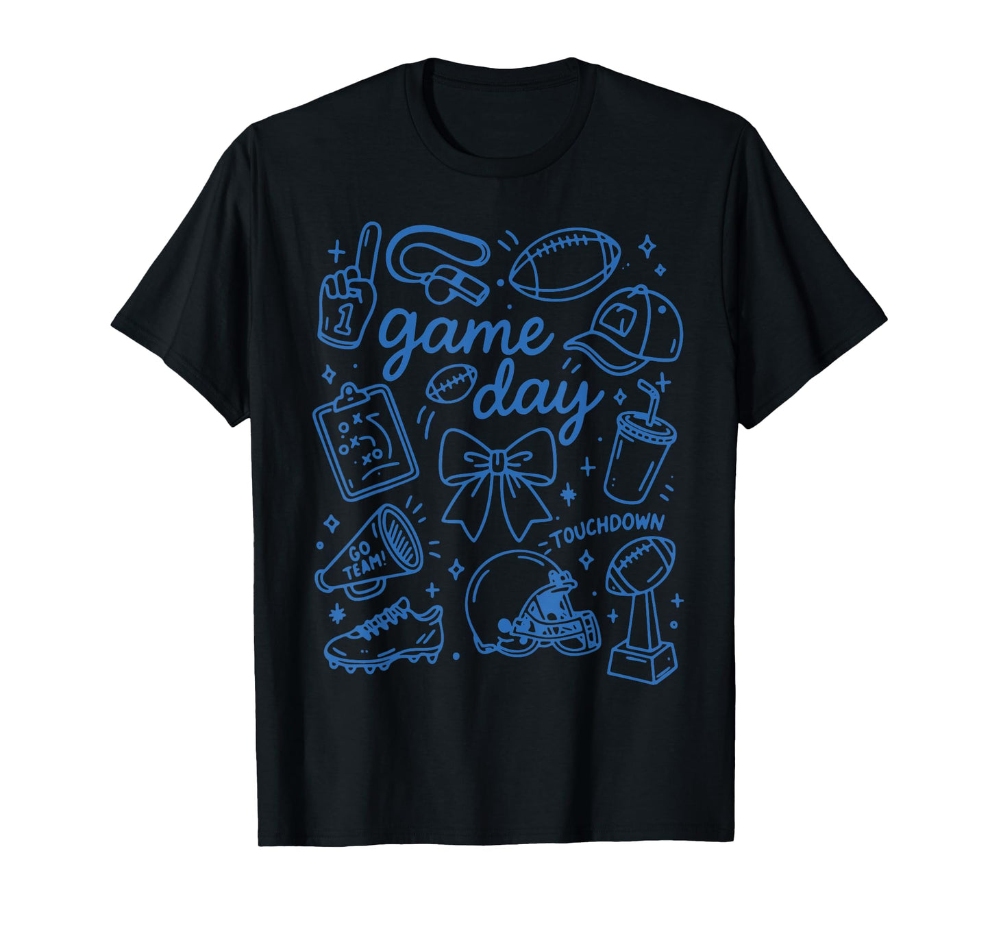 Game Day Vibe Vintage Coquette Bow Football for Women Girl T-Shirt